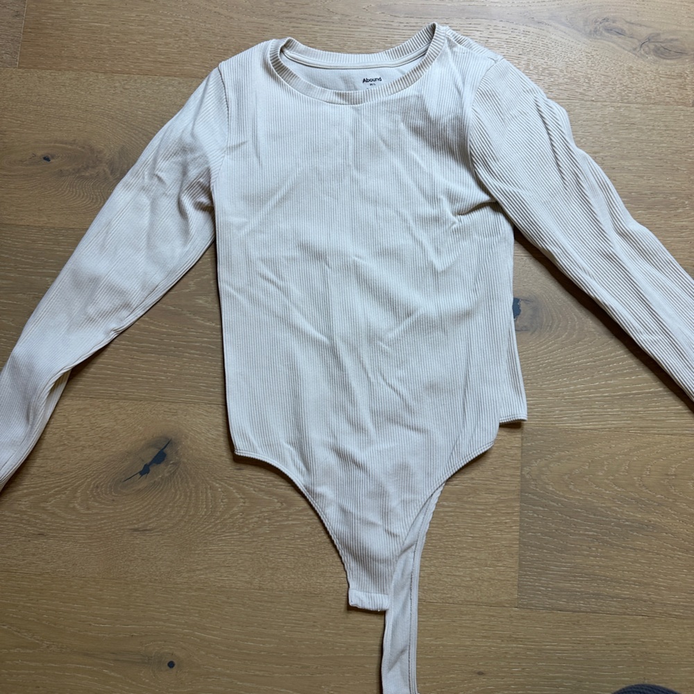 Abound Cream ribbed Long Sleeve Bodysuit
